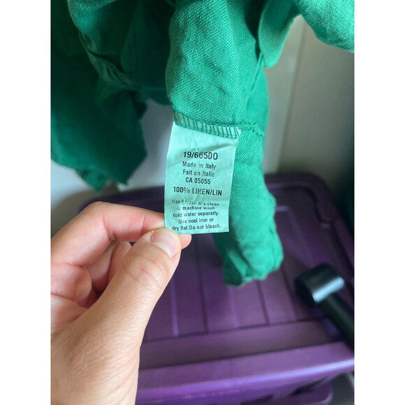 M Made in Italy 100% Linen Dress Green XL - Picture 6 of 7